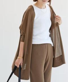 【極美品】ドゥーズィエムクラス Vネックカーディガン シルク混 ブラウン Deuxieme Classe（ドゥーズィエムクラス）の「追加 Silk Cotton