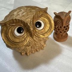 木製フクロウの彫刻オブジェ①★木彫りのふくろう置物★OWL★小泉順子さん製作 木製フクロウの彫刻オブジェ①☆木彫りのふくろう置物☆OWL