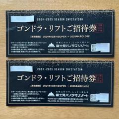 富士見パノラマリゾート　ゴンドラ・リフトご招待券 2枚セット 値下げ！【大人1名1日無料】富士見パノラマリゾートゴンドラ