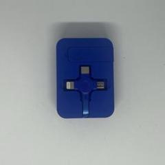 スリーインワン充電ケーブルロール ブルー