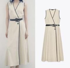 ZARA ベルト コントラスト ミディワンピース | 2157/022