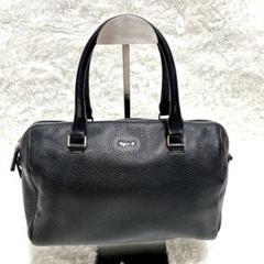 【美品】✨アニエス・ベー✨ハンドバッグ ミニボストン シボ革 レザー ブラック アニエスベーボヤージュからミニボストンレザーバッグが川崎店に
