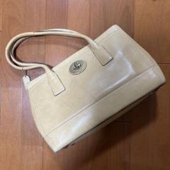 【COACH】コーチ　トートバッグ　A4サイズ可　ベージュ　クリーム色