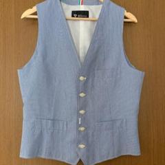 メンズ タケオキクチ TK MIXPICE 水色ストライプ ベスト XL 春夏物