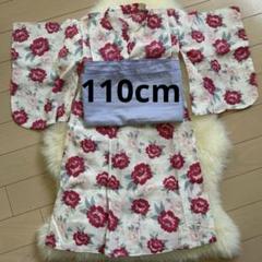 プティマイン ワンピース 浴衣110センチ 花柄 帯