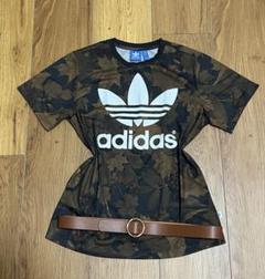 y2k adidas リアルツリー柄 ロゴ英字プリント ピチt グランジ