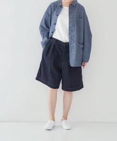 気まぐれセールUpcycleLinoBASIC デニム イージーショーツサイズ1 気まぐれセールUpcycleLinoBASIC デニム イージーショーツサイズ