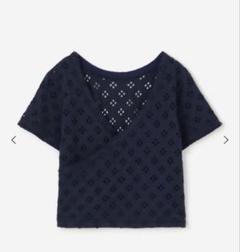 ロドリリオン rhodolirion ネイビー クロップドラップスタイル シャツ