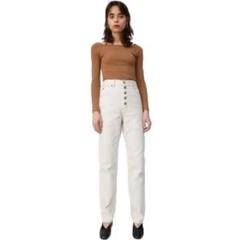 MOUSSY FRONT BUTTON COLOR パンツ アイボリー 0サイズ