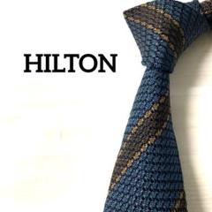 ヒルトン　HILTON ネクタイ　ストライプ　ブルーグリーン　ジャガードのサムネイル