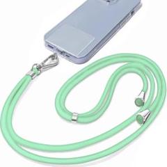 スマホショルダーストラップ 首掛けストラップ グリーン 落下防止 忘れ物防止