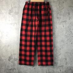 Z3736古着　チェックパンツ　パジャマパンツ　赤　黒　90s Y2K