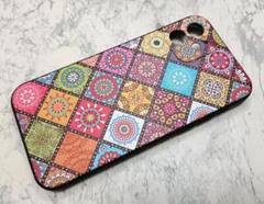 iPhone12 用 スマホケース エスニック カラフル