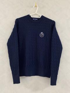 美品 23区GOLF ケーブルニットセーター 0 レディース ネイビー