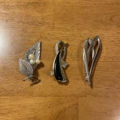 リーフデザイン ブローチ 3点セット