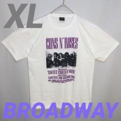 メンズ 半袖ホワイTシャツ GUNS S’ ROSES By BROADWAY