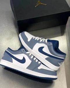 Air Jordan 1 Low グレー/ネイビー