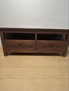 木製彫刻入りテレビ台　アジアンテイストボード　アジアン雑貨　木製テレビボード
