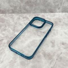 ◯iPhone15Pro ケース かっこいい カメラスタンド付き ブルー 青