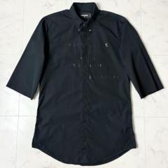 DSQUARED2 ロゴプリント 半袖シャツ 比翼 46/M 黒のサムネイル