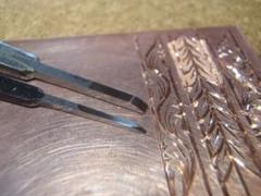 BijoDam 彫金用超硬タガネ 和彫り入門お勧め基本2本セット 練習銅板付きのサムネイル