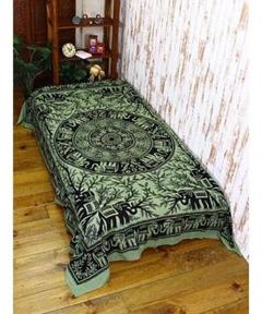 【チャイハネ】新品 エスニックプリントベッドカバー シングル アミナ