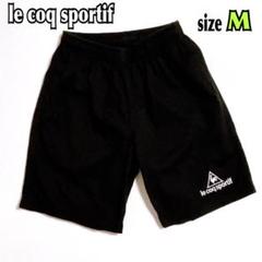 le coq sportif 黒 ショートパンツ 刺繡ロゴ コットンパンツ Mのサムネイル