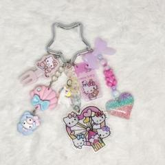 じゃらじゃらキーホルダー かわいい 平成時代 韓国 ビーズ キティ ゆめかわ