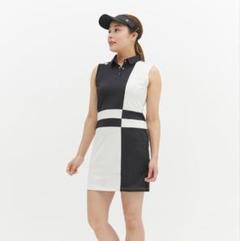 上品なスタイル タグ付 リュクスワンピースゴルフウェア デサントゴルフ 定価30800円 ワンピース