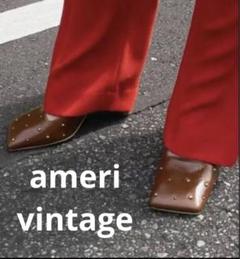 ameri vintage TRAPEZOID CUT STUDS PUMPS