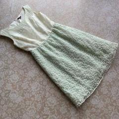 TOCCA トッカ　レース刺繍　上品可愛いワンピース size0 薄グリーン×白