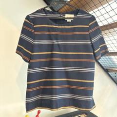 steven alan ネイビー ストライプ 半袖シャツ Sのサムネイル