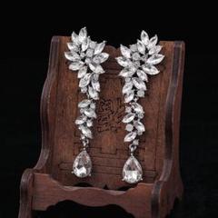 高品質♡ジルコニア リーフ ピアス ブライダルアクセサリー ウェディング結婚式