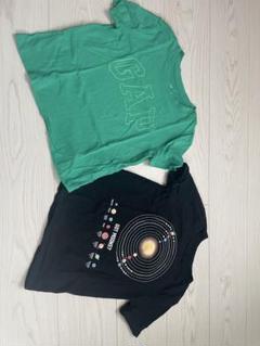 GAP 緑色 Tシャツ & 宇宙デザイン Tシャツ セット 120cm