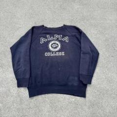 50s ヴィンテージスウェット　カレッジ　ナス紺　鬼フェード　ビッグサイズ！！