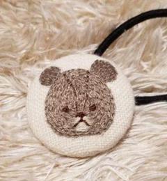 刺繍ブローチ ヘアゴム くま 動物 がっこう ヘアアクセ
