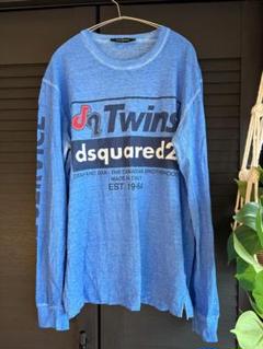 美品 DSQUARED2 Twins ロゴ Tシャツ ロンT ブルー イタリアのサムネイル