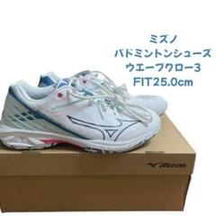 ミズノウェーブグロー3fit 25センチ バドミントンシューズレディースシューズ ミズノウェーブグロー3fit 25センチ バドミントンシューズ