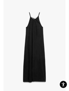 ZARA ギャザー入りホルターネックワンピース 6929/187 ギャザー入りホルターネックワンピース - ブラック | ZARA Japan