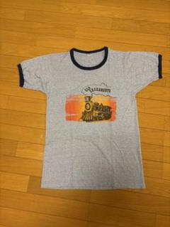70s 80s ビンテージ　蒸気機関車 リンガーTシャツ　乗り物系　鉄道