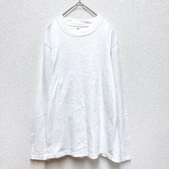 ナノユニバース【M】カットソー 白 長袖 ロングTシャツ シンプル 無地