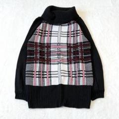 Diable baiser♦︎ニットセーター L タートルネック チェック760
