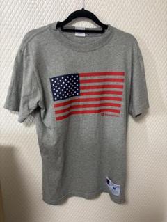Champion アメリカ国旗 Tシャツ グレー　星条旗　Mサイズ