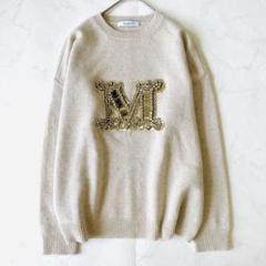 美品✨マックスマーラ　カシミヤ混　ニット プルオーバー 刺繍　ケーブルニット　M Max Mara MAX MARA マックスマーラ セーター PALATO VICOLO