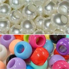 10mm/穴5mm 16色入りビーズ 32個 大穴のサムネイル