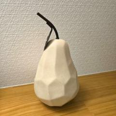 北欧風　多面体洋ナシの陶器オブジェ
