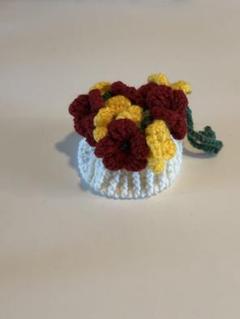ハンドメイド　かぎ編み　編み物　お花　ポーチ　巾着