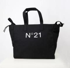 N°21 ロゴプリントトートバッグ ◇N°21◇ ロゴプリント キャンバス トートバッグ 送料関税込