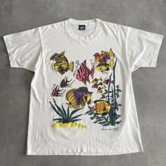 USA製 90s LINDA LORI 熱帯魚Tシャツ あいみょん 白【XL】