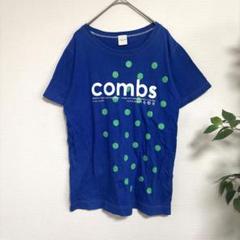 オリーブデオリーブ　半袖　英字ロゴ　Tシャツ　青　カジュアル　コットン100%